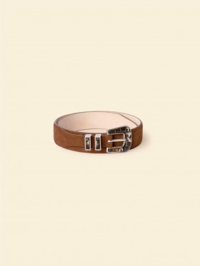 Women Accessories | Xirena Silver Ostrich Brown Suede Tortoise Belt