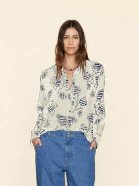 Women Shirts | Xirena Cream Pom Beau Shirt