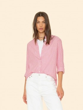 Women Shirts | Xirena Red White Beau Shirt