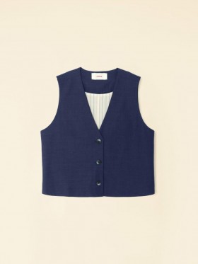 Women Sweaters & Jackets | Xirena Navy Melange Vinny Vest