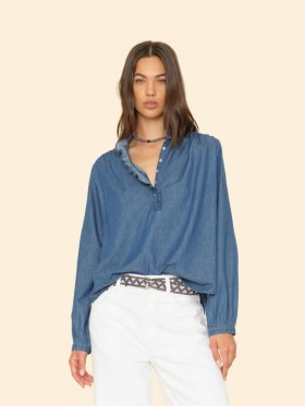 Women Tops | Xirena Blue Rinse Caspian Top