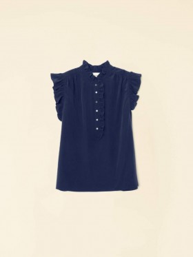 Women Tops | Xirena Navy Brenna Silk Top