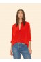  Camisas femininas | Camisa de seda Xirena Flame Scarlet Beau