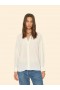  Camisas femininas | Camisa de seda Xirena Frances com estampa de ágata branca