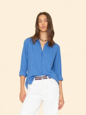  Camisas femininas | Camisa Xirena Deja Vu Azul Quinn
