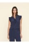  Top da donna | Top in seta Brenna blu navy Xirena