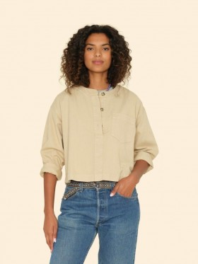 Dametopper | Xirena Khaki Gull Nicky Twill Topp