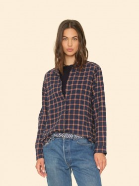  Damesshirts | Xirena Navy Brick Scout Shirt