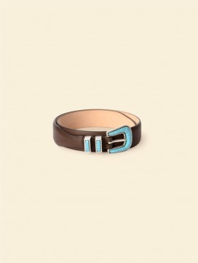  Accessoires pour femmes | Ceinture Xirena argentée, marron autruche, turquoise vintage
