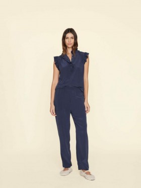  Pantalons et combinaisons pour femmes | Pantalon en soie mercer bleu marine Xirena